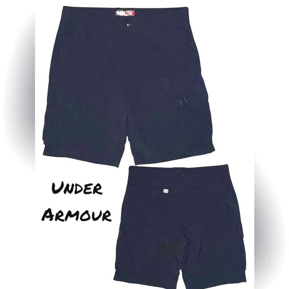 Under Armour Men’s Ripstop 100% Nylon Black Athletic Cargo Shorts - Size 38